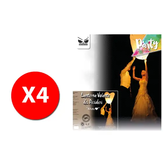 Mood ST3721 - Lanterna Volante dei desideri - Cuore Bianco - 4 pz Originale - 1