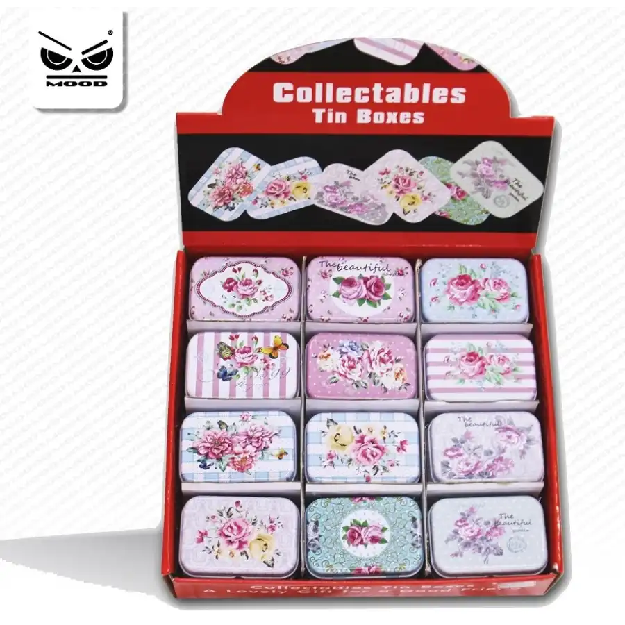 Mood ST3855 - Scatoline in metallo Fiori - Design Assortiti - 5 pz Originale - 1