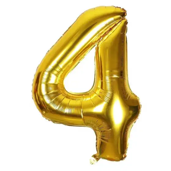 Mood ST4456 - Palloncino Metal Numero \"4\" - Oro - 120cm Mood - 2