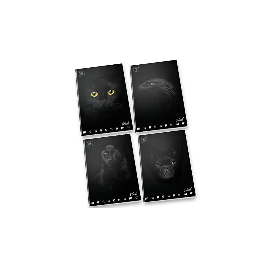 Maxi Quaderno Pigna Monocromo Black 02303374M - Rigatura 4M - Confezione 10 quaderni ass. Pigna - 2