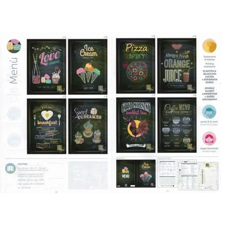 Maxi Quaderno Pigna Menù  02279601R - Rigatura 1R - Confezione 10 quaderni ass. Pigna - 2