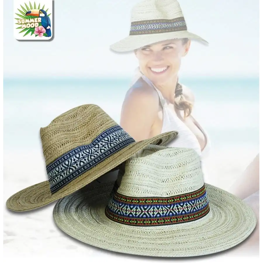 Cappello Mare Estate Panama con visiera larga SM183 Colori Assortiti  Mood - 1