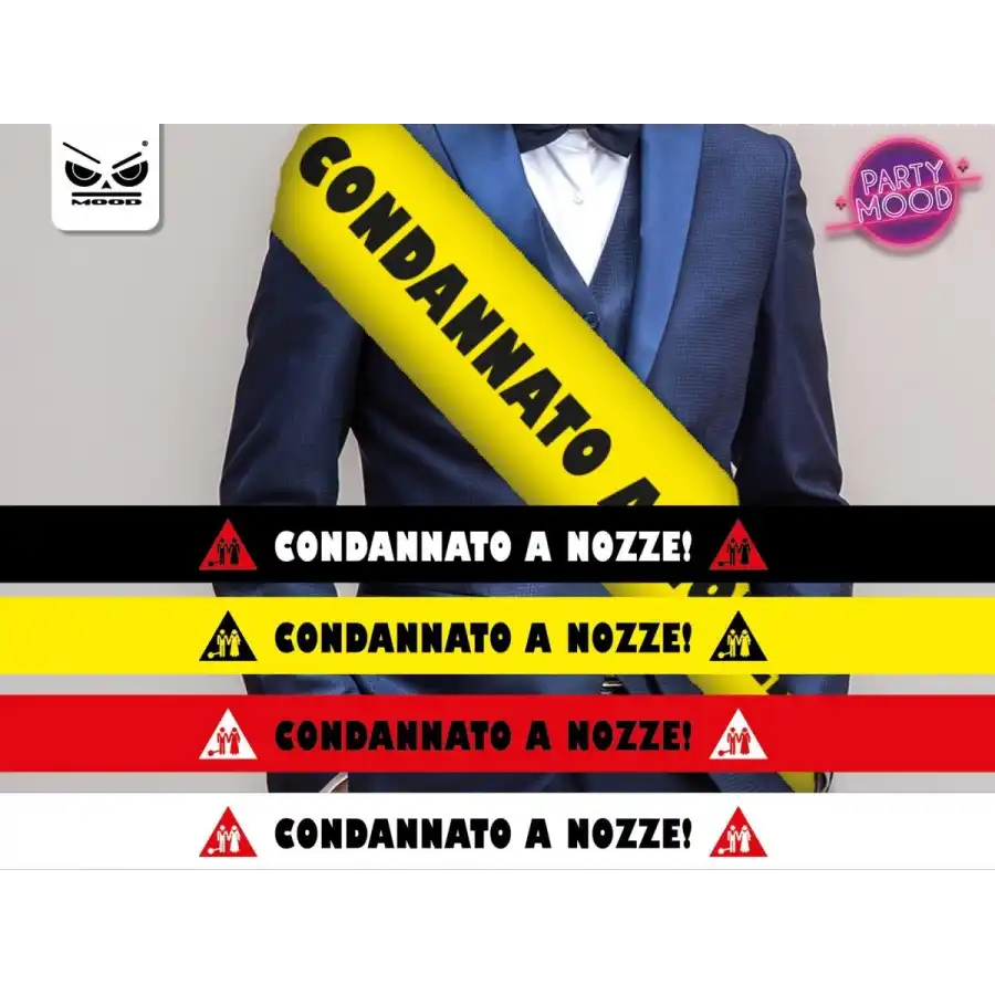 Fascia Uomo Addio al Celibato \" Condannato a Nozze \" ST4236 Colori Assortiti Mood - 1