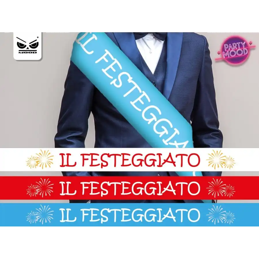 Fascia festa di laurea \" Il Festeggiato \" ST4396 Colori Assortiti Mood - 1