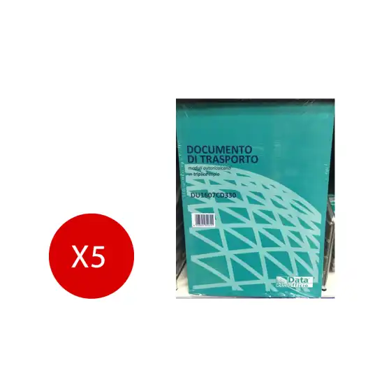 Data ufficio Blocco Documenti di trasporto Triplice copia 215X148mm DU1607CD330 5 Pezzi Originale - 1