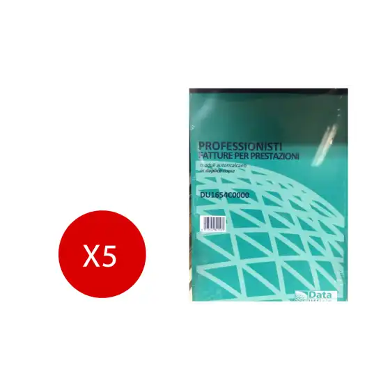 Data Ufficio Blocco Fatture per prestazioni occasionali duplice copia 50X2 14,8X21,5 DU1654C0000 5 Pezzi Originale - 1
