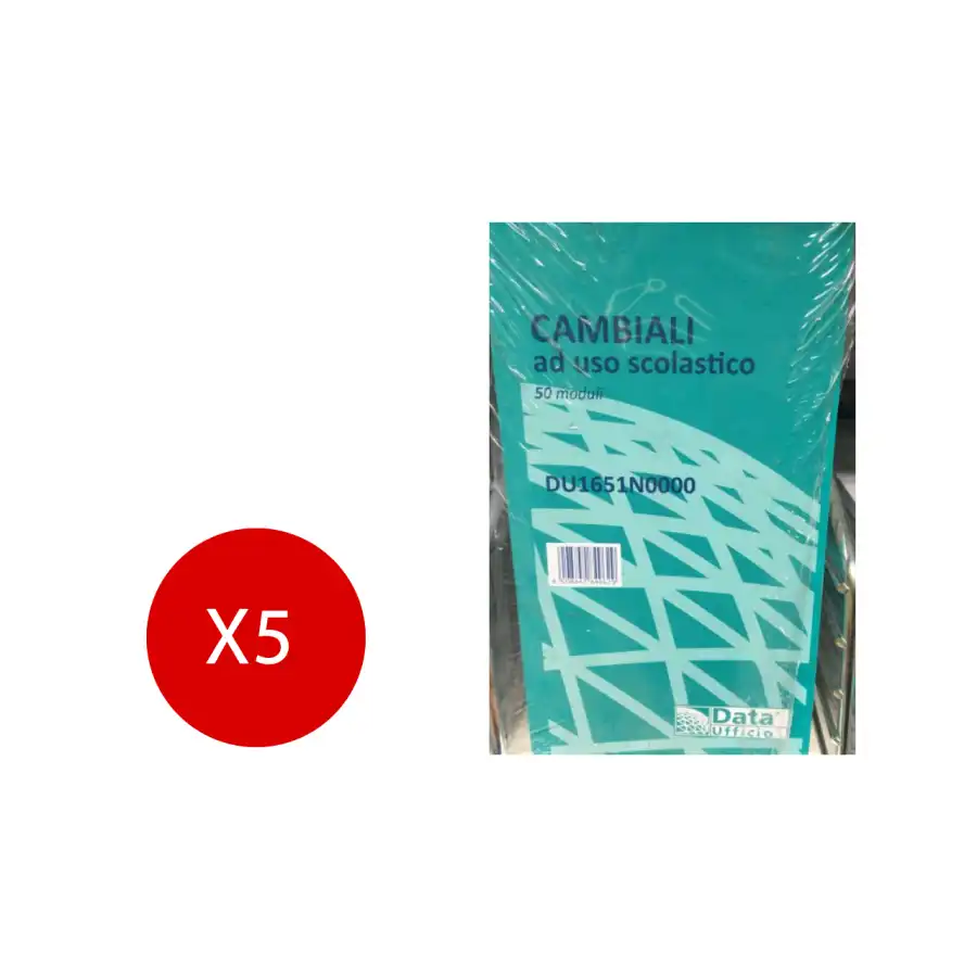 Data Ufficio Cambiali uso scolastico 50 Moduli 10X23,3 DU1651N0000 5 Pezzi Originale - 1