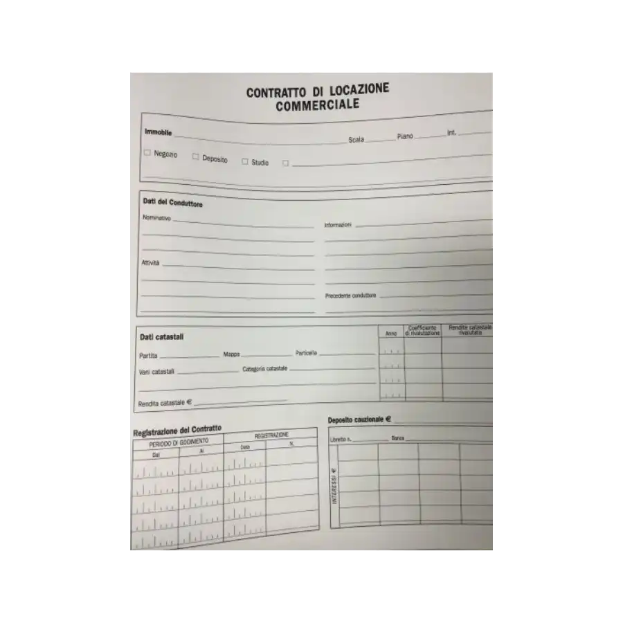 Contratto di Locazione Commerciale 29,7x21 cm Buffetti - 1