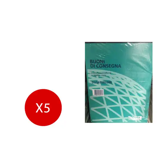 Data Ufficio Blocco Buoni Consegna Autoricalcanti Triplice Copia 33X3 11,5X16,5  5 pezzi Originale - 1