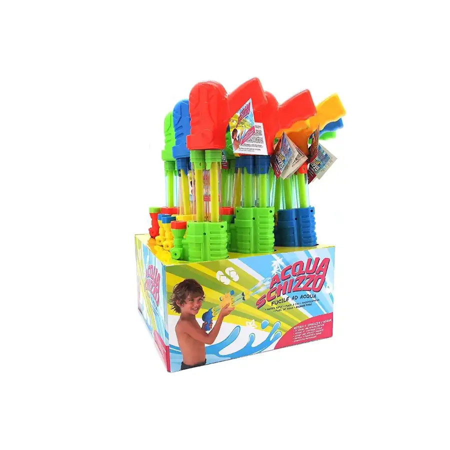Fucile Spara Acqua doppia canna con mirino Espositore 12 Pezzi Colore Assortito Globo - 1