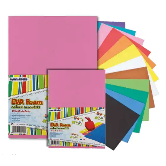 Monikids 23NIK152  - Eva Foam confezione 10 fogli da 2 mm - 40x61cm - marrone A.N.S International - 1