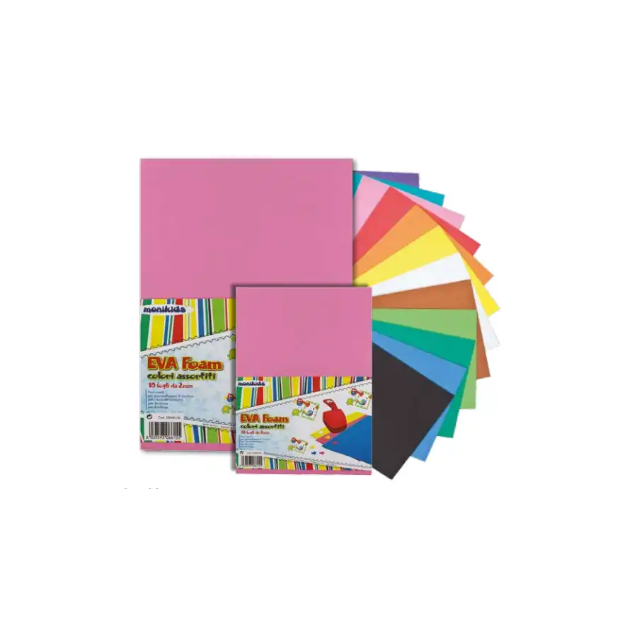 Monikids 23NIK152  - Eva Foam confezione 10 fogli da 2 mm - 40x61cm - marrone A.N.S International - 1