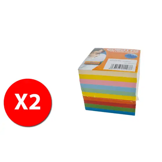 NikOffice 30NIK052 - Cubotto per appunti - 800 fogli colori ass. - 2 pz Originale - 2