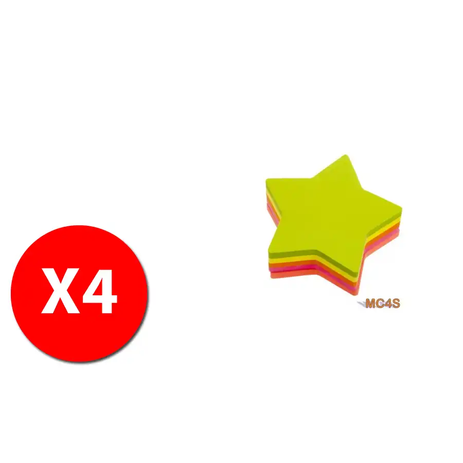 Fogli autoadesivi \"Stella\"  MC4S - 200 fogli colori ass. - 4 pezzi Originale - 1