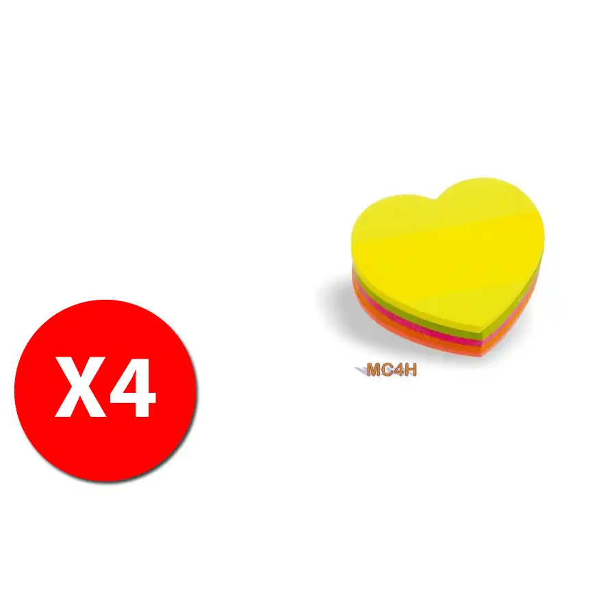 Fogli autoadesivi \"Cuore\"  MC4H - 200 fogli colori ass. - 4 pezzi Originale - 2