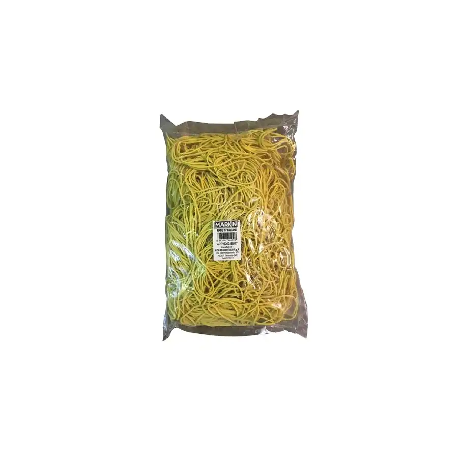 Sacco da 1 kg di elastici in gomma gialli dm 60x1,5mm Originale - 1