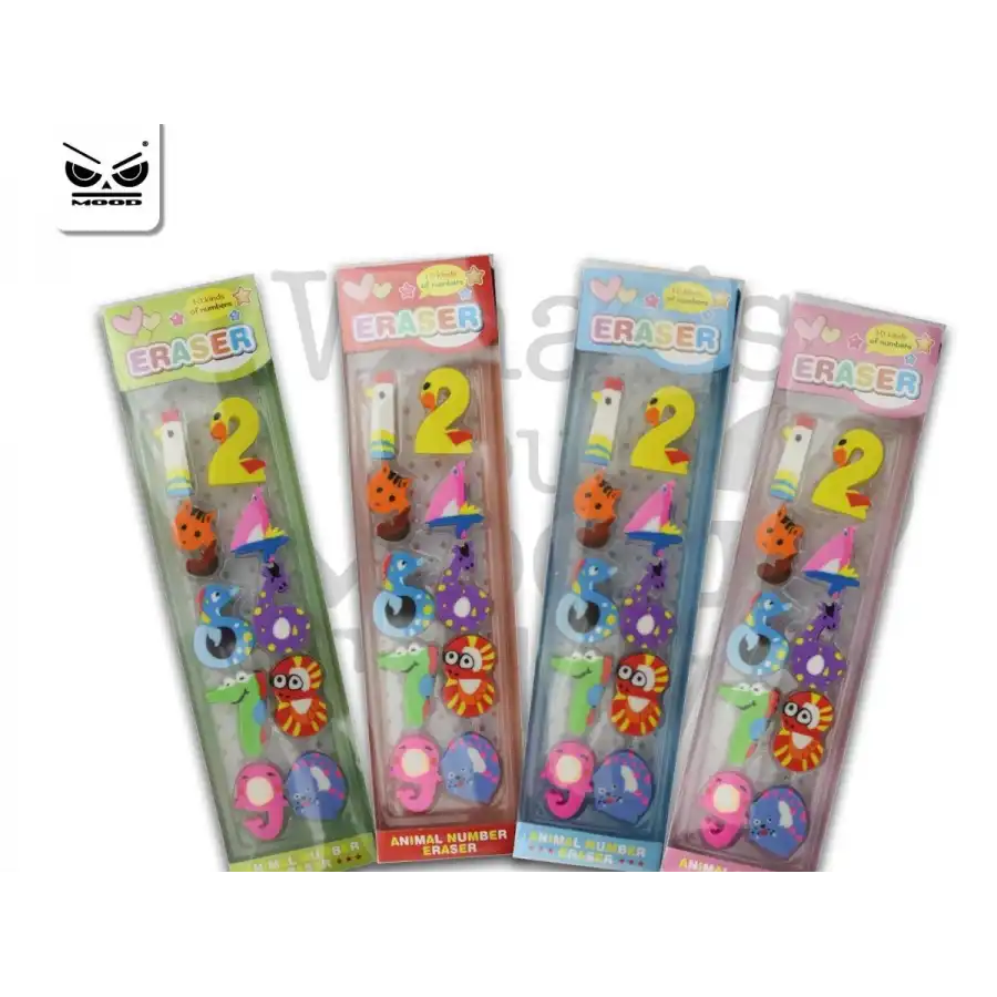 Mood ST5211 -  Set 10 gommine numeri animali - 4 confezioni Originale - 1