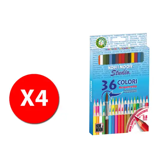 KOH-I-NOOR - Astuccio 36 Matite Colorate Acquarello - 4 confezioni - H2141 Koh-I-Noor - 2