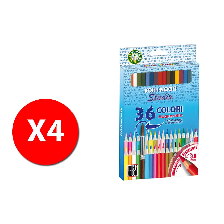 KOH-I-NOOR - Astuccio 36 Matite Colorate Acquarello - 4 confezioni - H2141 Koh-I-Noor - 2