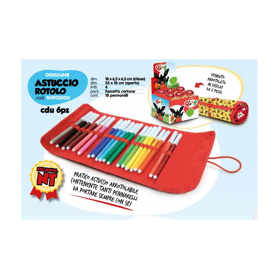 Astuccio rotolo 18 pennarelli Bing Giochi Preziosi - 1