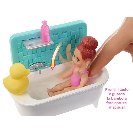 Barbie Skipper Babysitters Playset vasca da bagno Mattel - 2
