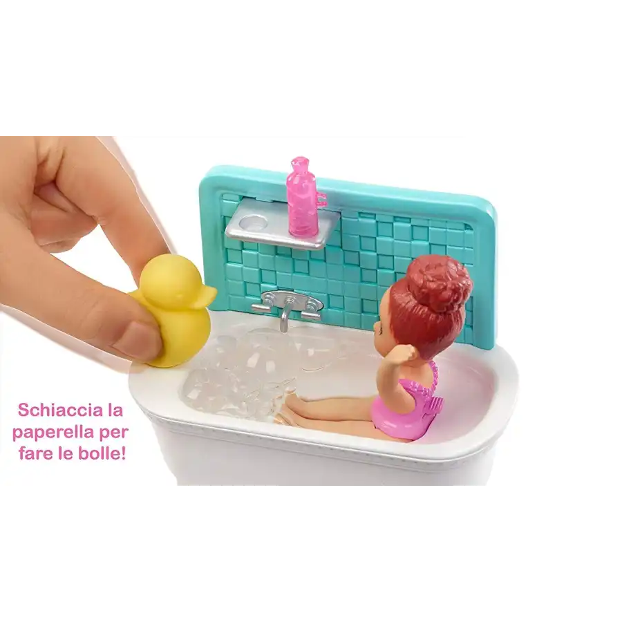 Barbie Skipper Babysitters Playset vasca da bagno Mattel - 4