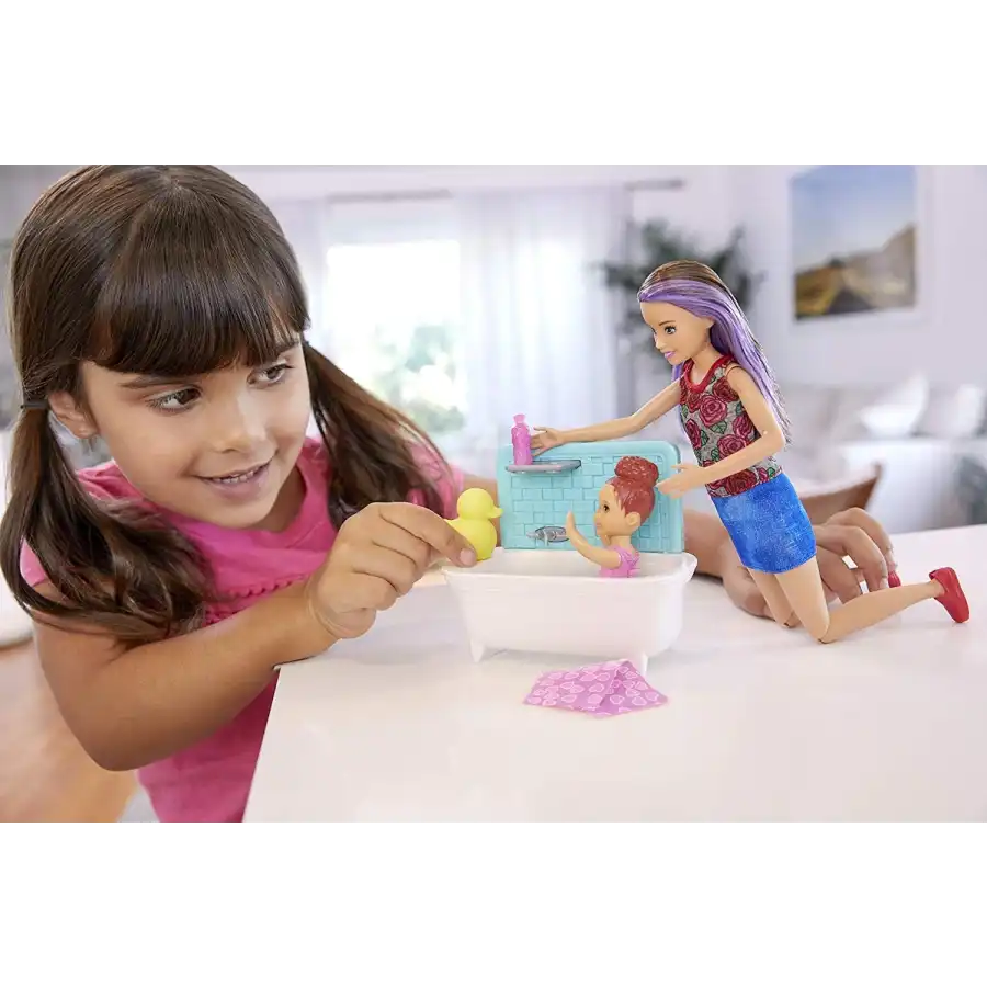 Barbie Skipper Babysitters Playset vasca da bagno Mattel - 6