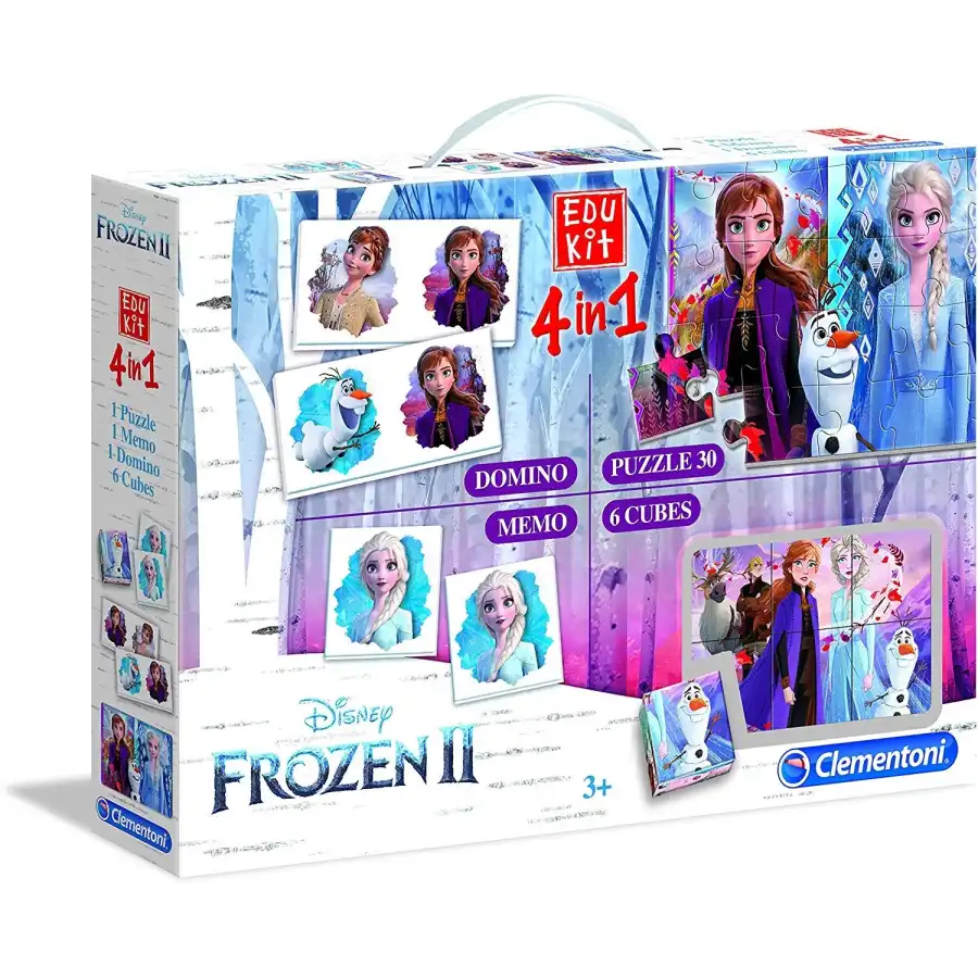 Frozen 2 Edukit 4 Giochi in 1 Puzzle Domino 6 Cubi Memo 18059 Clementoni - 2