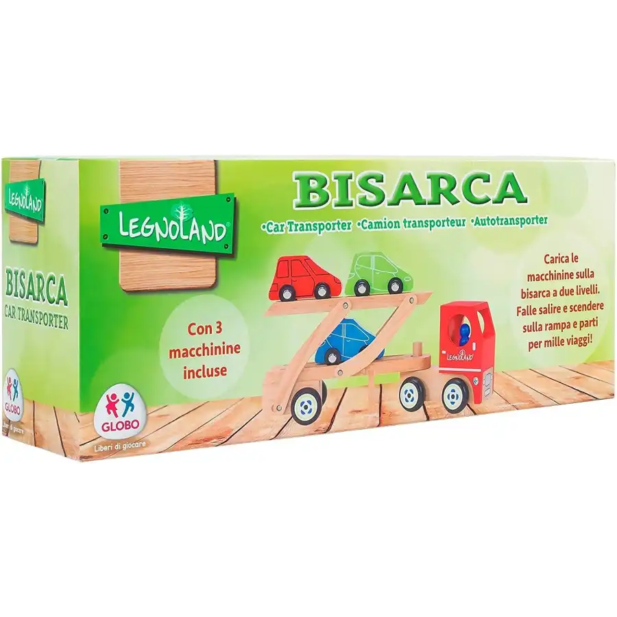 Auto Bisarca a due livelli trasporto Automobili in legno Globo - 1