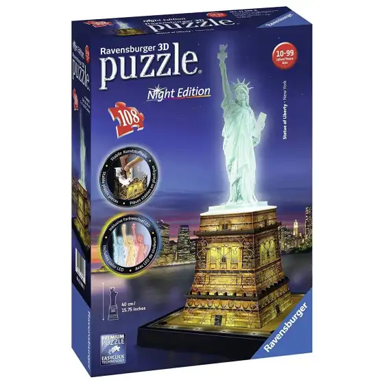 Puzzle 3D Night Edition Statua Della Libertà 12596 Ravensburger - 2