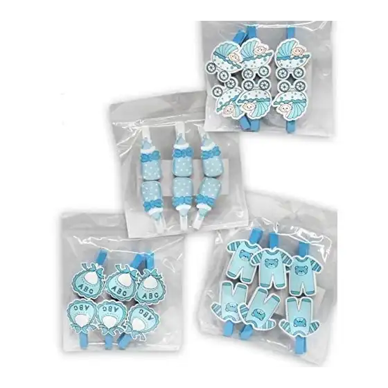 Mollette Nascita Bambino Maschietto 4 Confezioni da 6 Pezzi Modelli Assortiti ST4011 Mood - 1