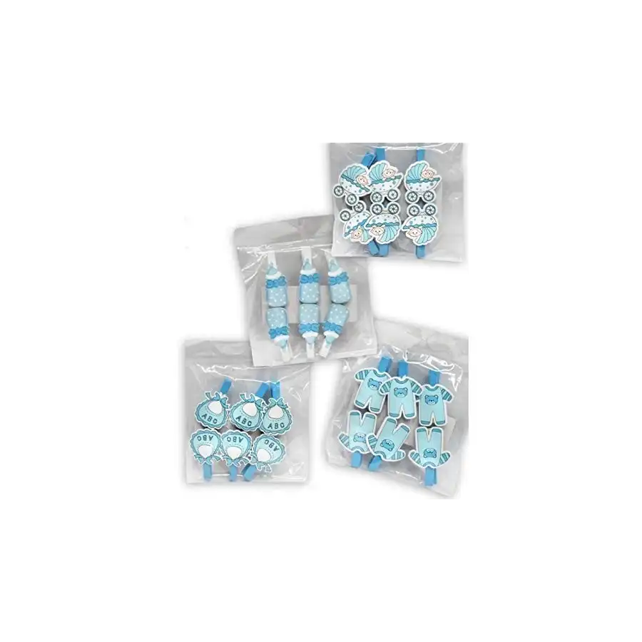 Mollette Nascita Bambino Maschietto 4 Confezioni da 6 Pezzi Modelli Assortiti ST4011 Mood - 1