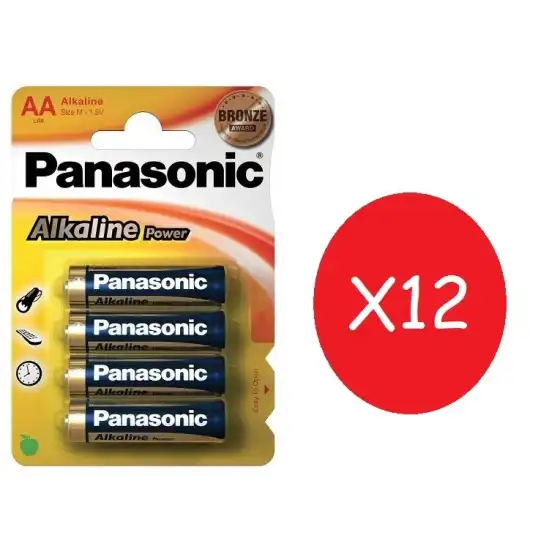 Batterie Stilo AA 12 pacchi da 4 Batterie 1.5 V Panasonic - 1