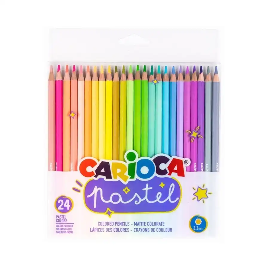 Carioca Pastel 24 Crayons de Couleur