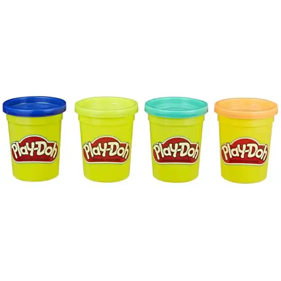 Play-Doh Set di 4 Barattolini Colore Blu Scuro, Verde Lime, Turchese e Arancione E4867ES0  Hasbro - 2