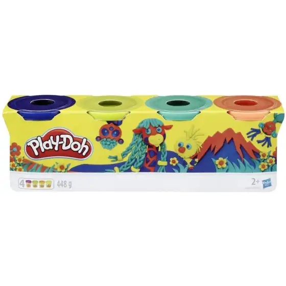 Play-Doh Set di 4 Barattolini Colore Blu Scuro, Verde Lime, Turchese e Arancione E4867ES0  Hasbro - 2