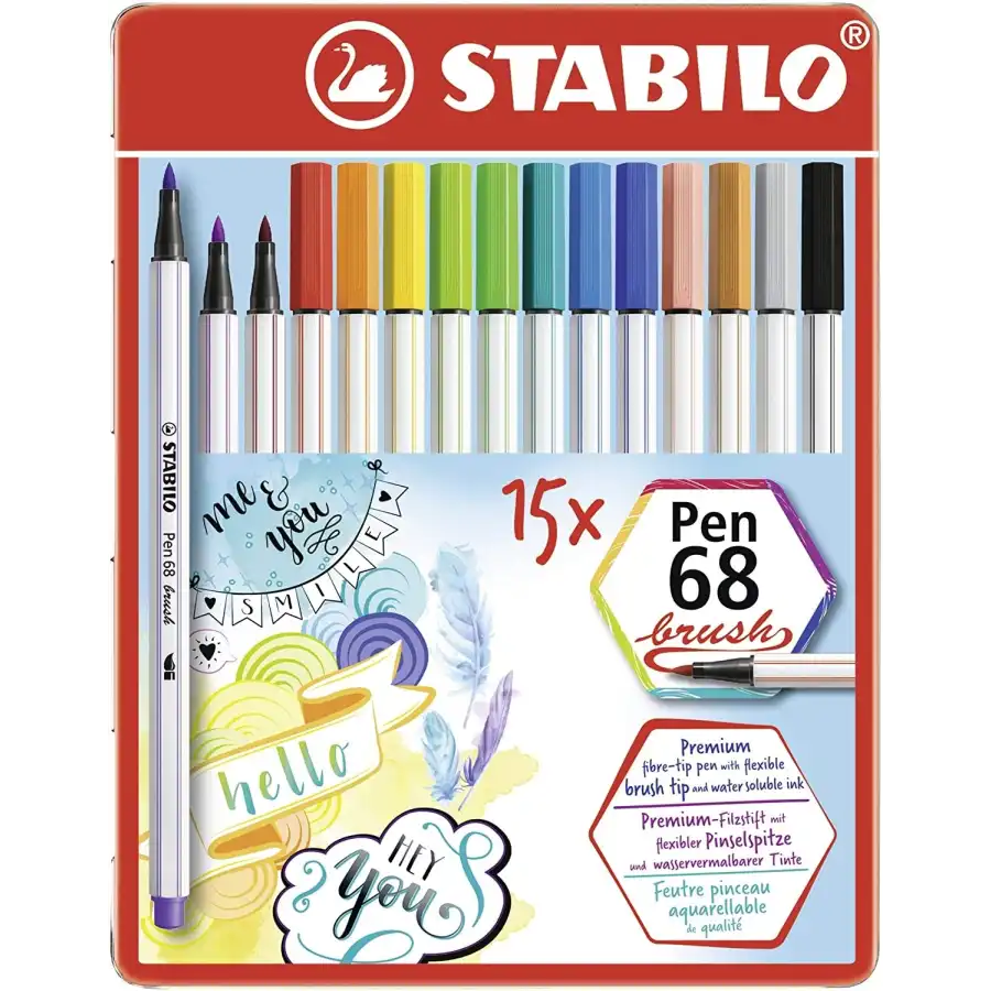 Pennarello Premium Pen 68 Brush Astuccio da 15 Pezzi 568/15-32 Stabilo - 5