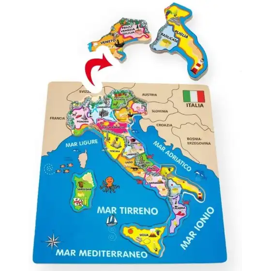 Puzzle D'Italia in Legno 40462 Teorema - 1