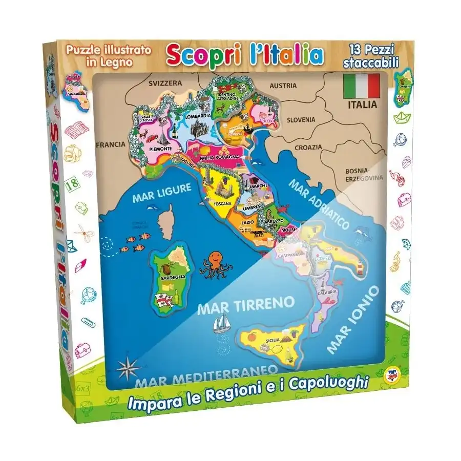 Puzzle D'Italia in Legno 40462 Teorema - 2