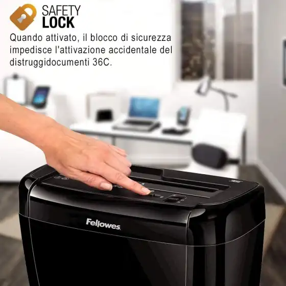 Fellowes 36C, Distruggidocumenti a Frammento, 6 Fogli Fellowes Leonardi - 3