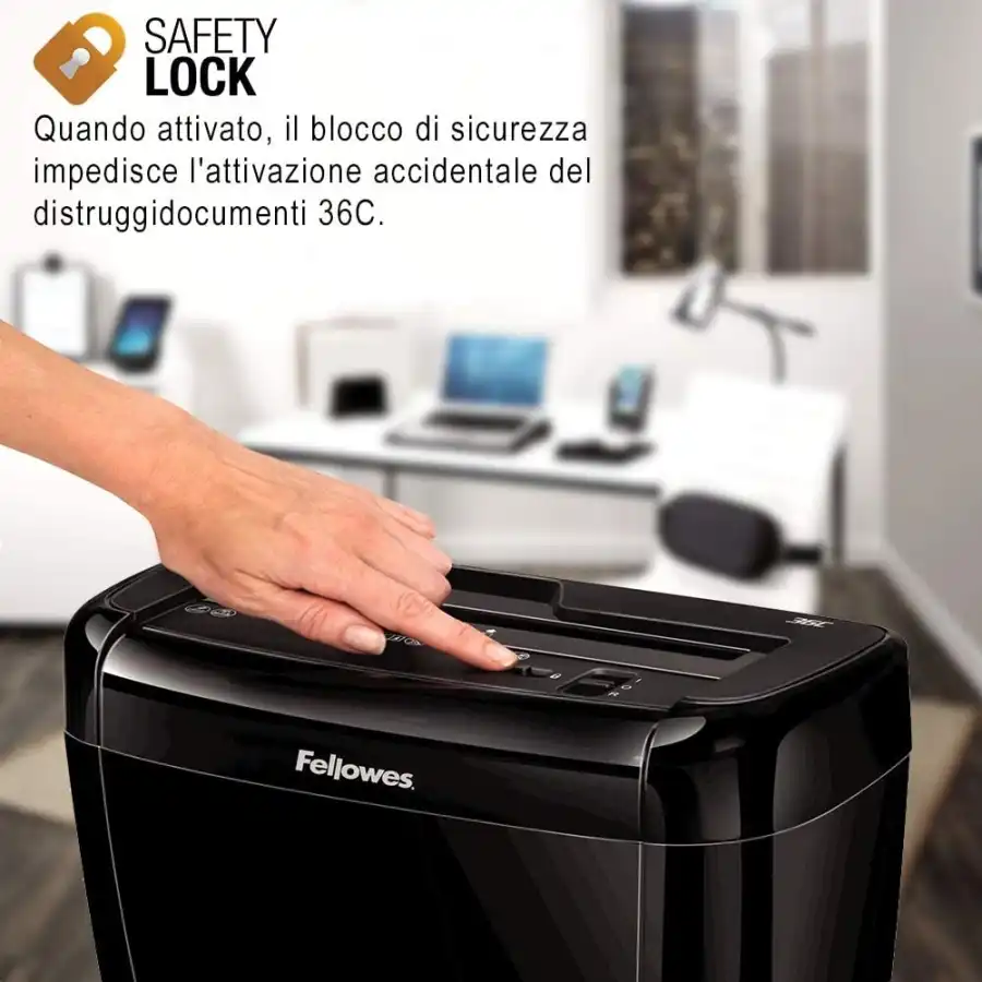 Fellowes 36C, Distruggidocumenti a Frammento, 6 Fogli Fellowes Leonardi - 3