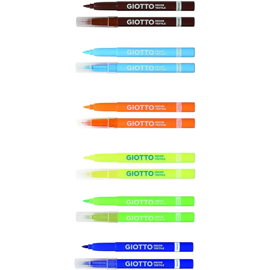 Giotto Decor Textile Schoolpack 48 Pz Colori Assortit- Pennarelli per Tessutoi  Giotto - 1