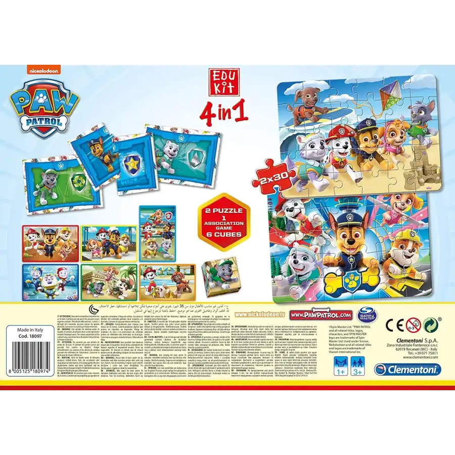 Edukit 4 in 1 Paw Patrol Set Puzzle e Giochi 18097 Clementoni - 5