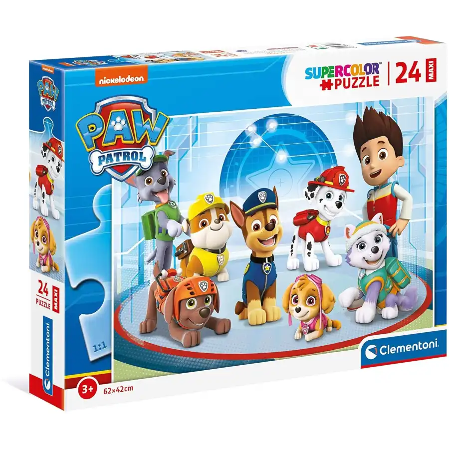Paw Patrol Supercolor Puzzle 24 Maxi Pezzi 24211  Clementoni - 2
