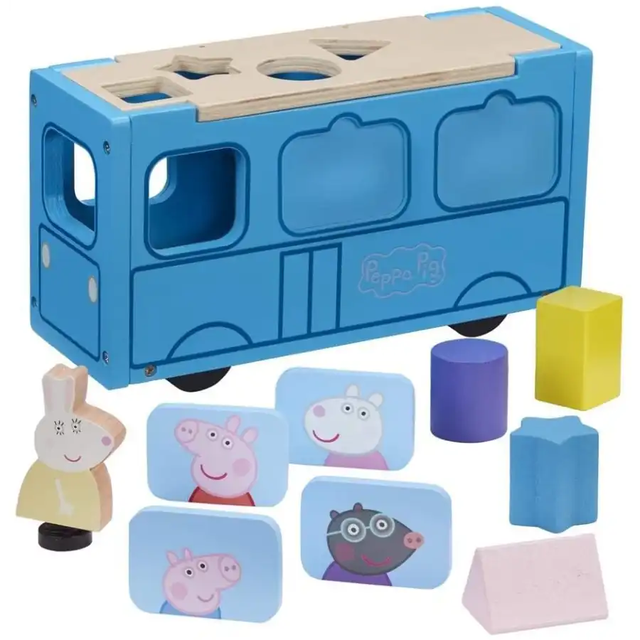 Peppa Pig Scuolabus in Legno Giochi Preziosi - 1