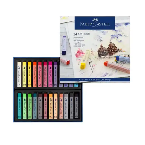 Pastelli Creta Soft Confezione 24 Colori Assortiti 128324 Faber Castell - 1