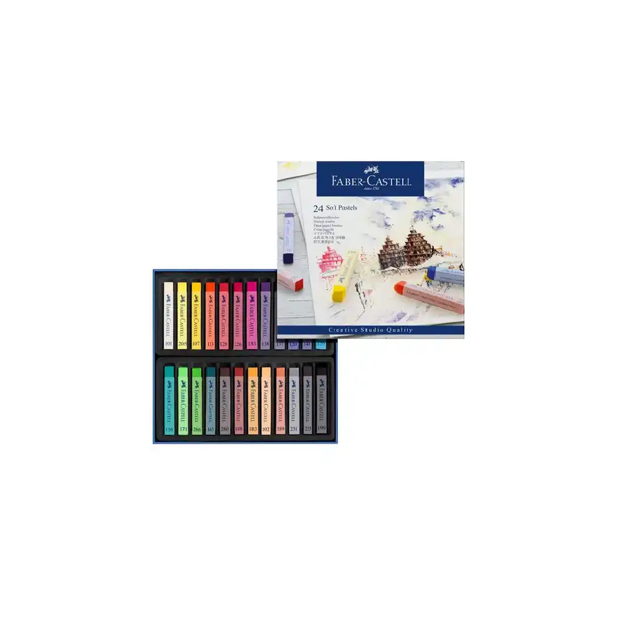 Pastelli Creta Soft Confezione 24 Colori Assortiti 128324 Faber Castell - 1