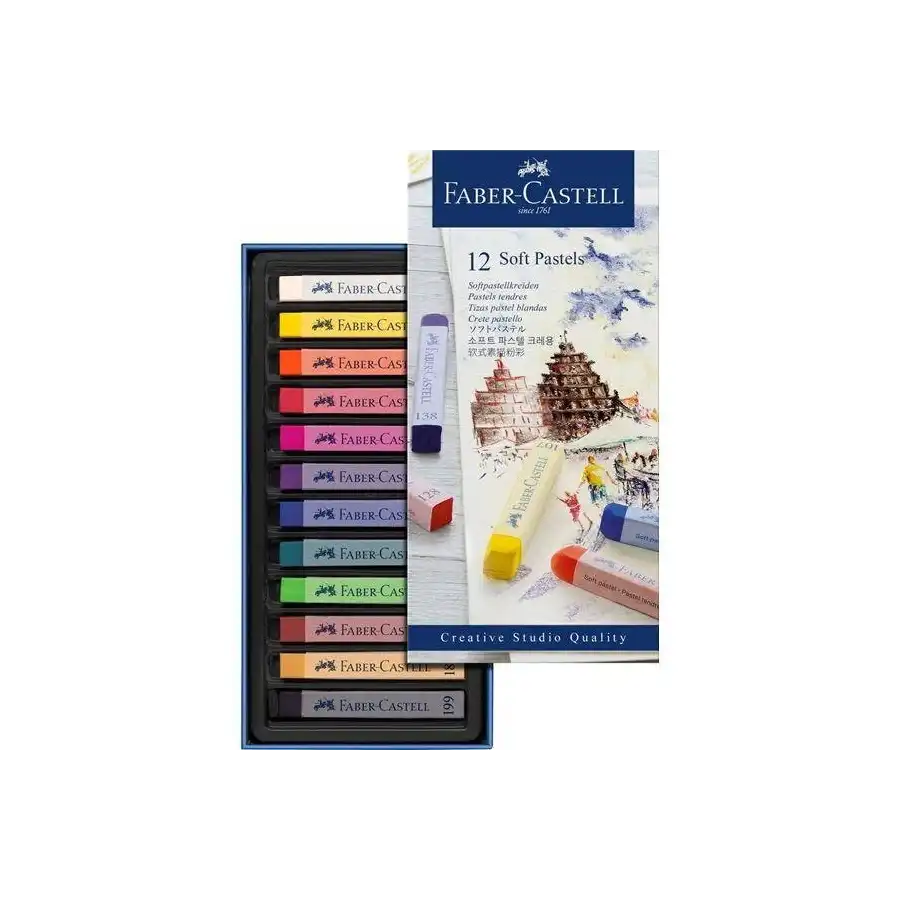 Pastelli Creta Soft Confezione 12 Colori Assortiti 128312 Faber Castell - 2