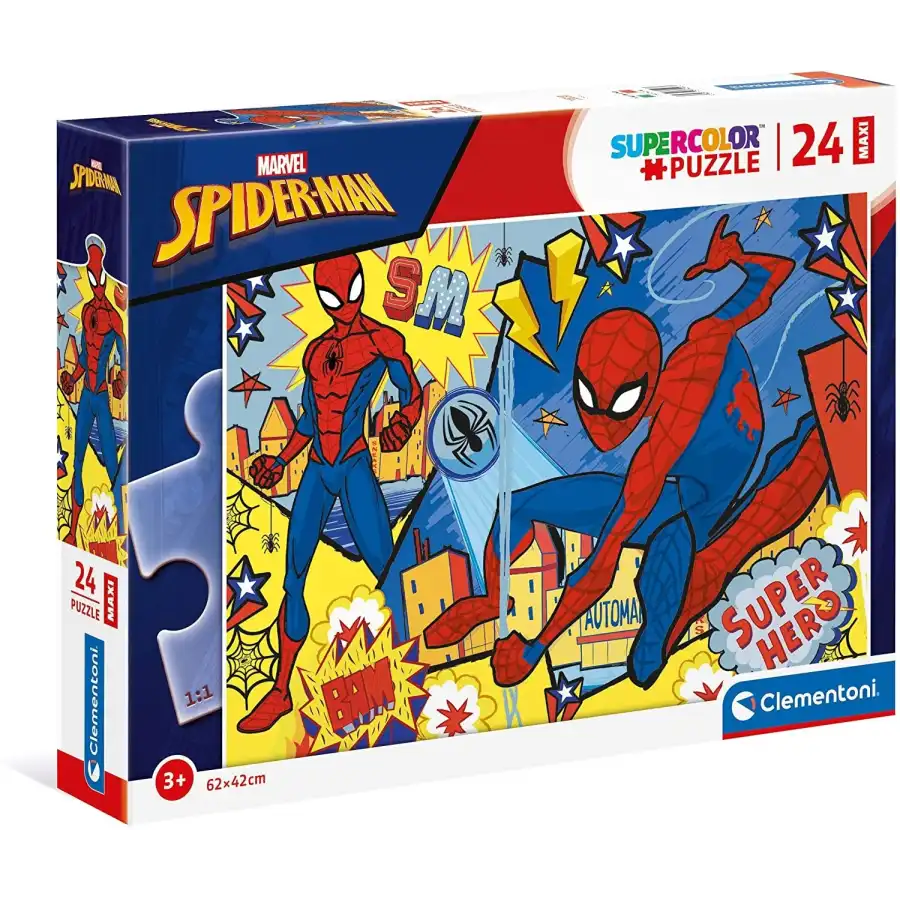 Spiderman Supercolor Puzzle 24 Maxi Pezzi 24216 Clementoni - 1