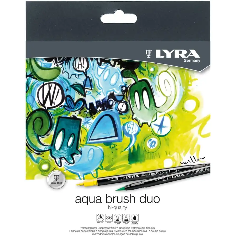 Pennarello Aqua Brush Duo Set 36 pz L6521360 Lyra - 3